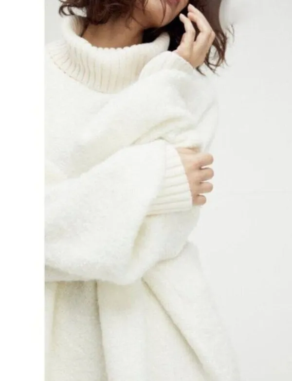 FREE PEOPLE Milo Tunic Sweater in Evening Cream Size X-Small - Image 12