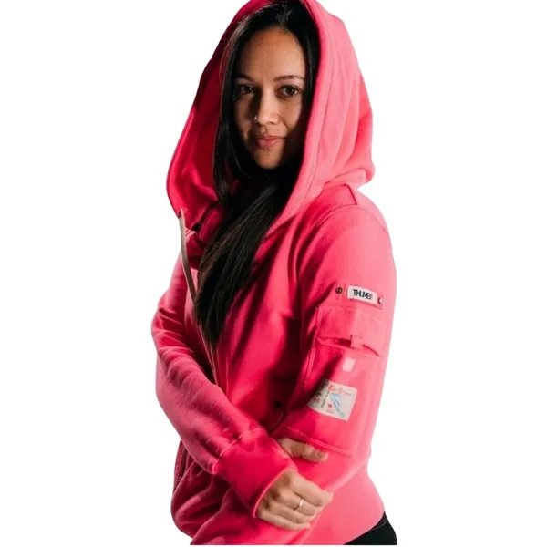 THUMB UNITED 4X Pink Full Zip Heavy Hoodie Oversized Cowl Neck Sweatshirt Jacket - Image 13