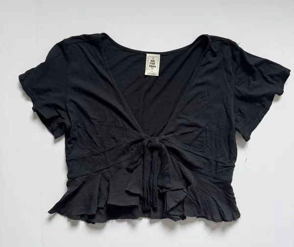 Free People We the Free Knot Me Tee in Black Size Small NWOT - Image 3