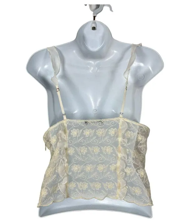 Zara Sheer Lace Bralette Bustier Crop Top Size Large - Image 2