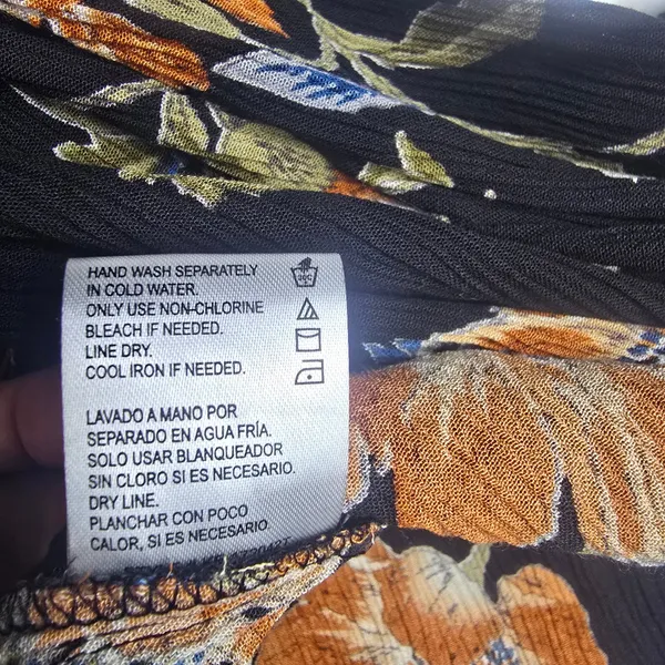Patrons of Peace 39G Womens Black‎ Floral Rayon Button Front Ruffle Maxi Dress S - Image 6