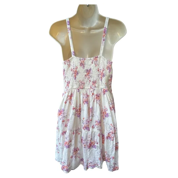 And Now This Women’s Floral Sweetheart Mini Dress Medium Cottagecore Linen Blend - Image 3