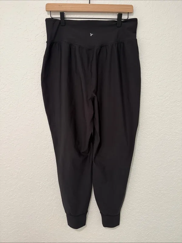 OLD NAVY Black High-Waist Jogger Pants Size Large - Image 2