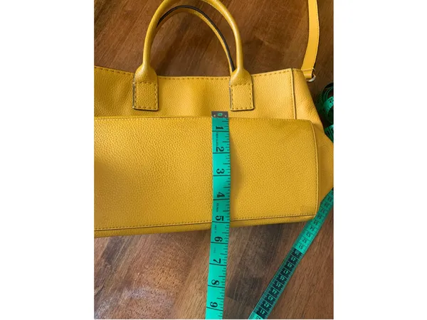 Kate Spade Margaux Saffron Yellow Satchel – Pebbled Leather Crossbody Tote - Image 15
