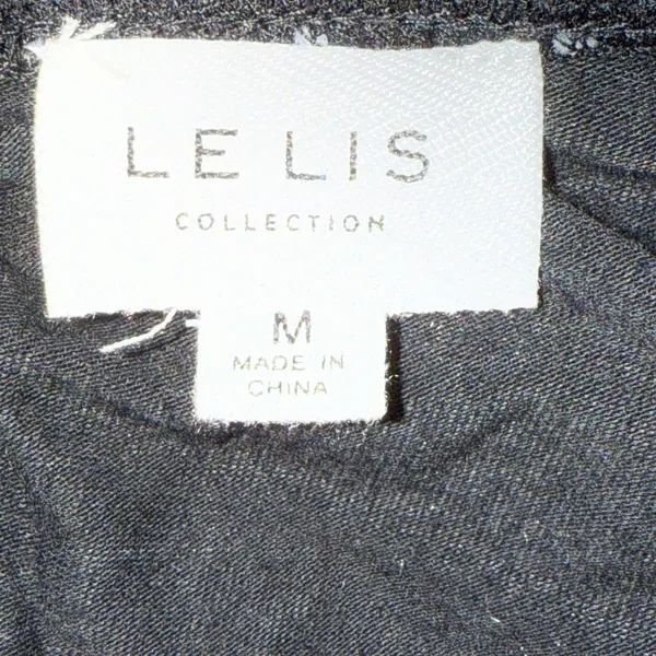 LE LIS COLLECTION Dina Black Swiss Dot‎ Sheer Sleeve Square Neck Bodysuit Medium - Image 7