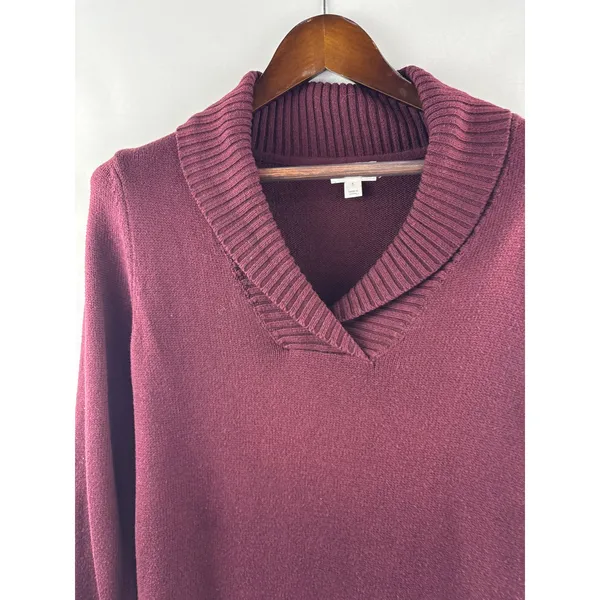 Women’s Market & Spruce Small Burgundy Pullover Sweater - Image 2