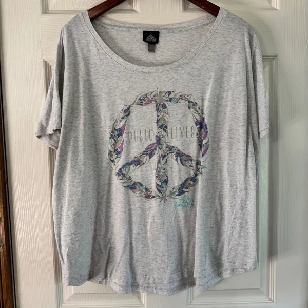 Rock & Roll Hall of Fame Graphic Tee Music‎ Lives Peace Sign XXL - Image 6