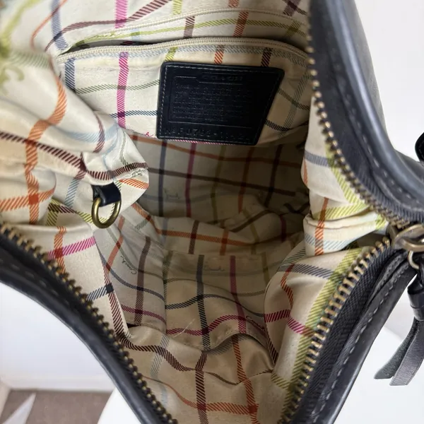 Coach Vintage Bleecker Tattersall Duffle Bucket Bag 11422 Black - Image 9