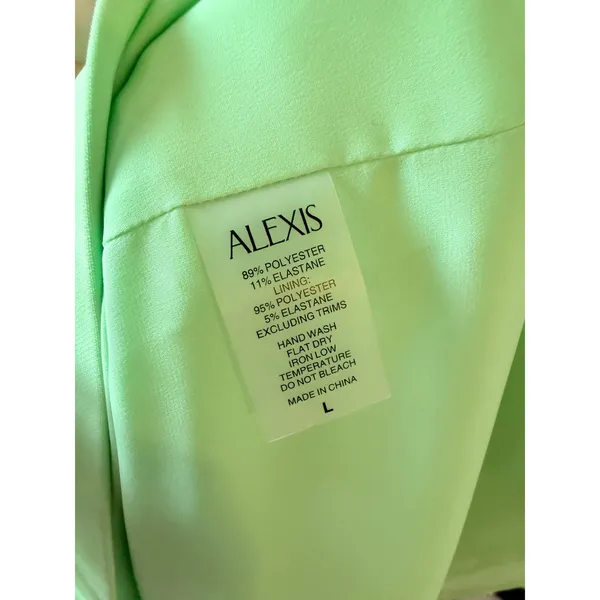 Alexis Izzie Dress Womens Mint Green Feather Trim Halter Midi Size Large - Image 4