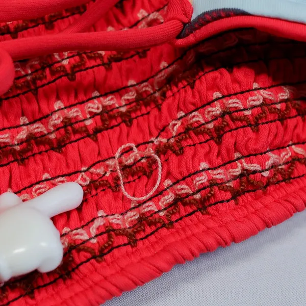 Maaji‎ Bikini Top Womens Large Red Reversible Smocked Floral Halter 3011MTS NWT - Image 8