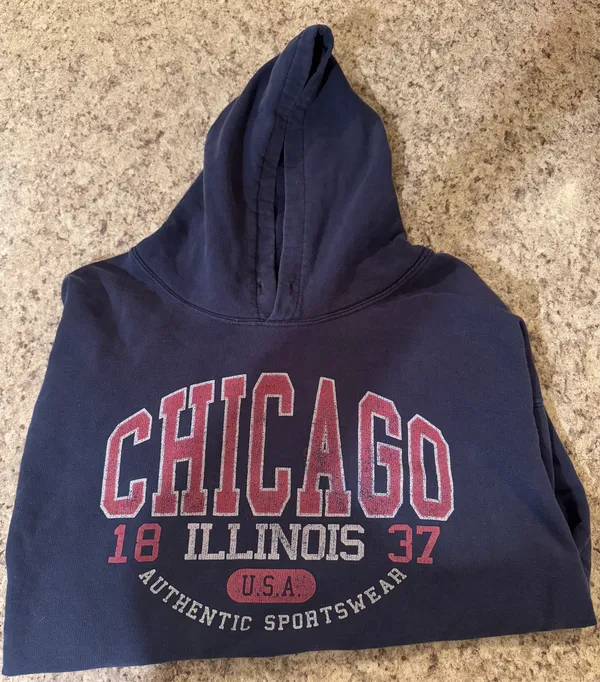 Chicago, Illinois Navy Blue Hoodie - Image 3