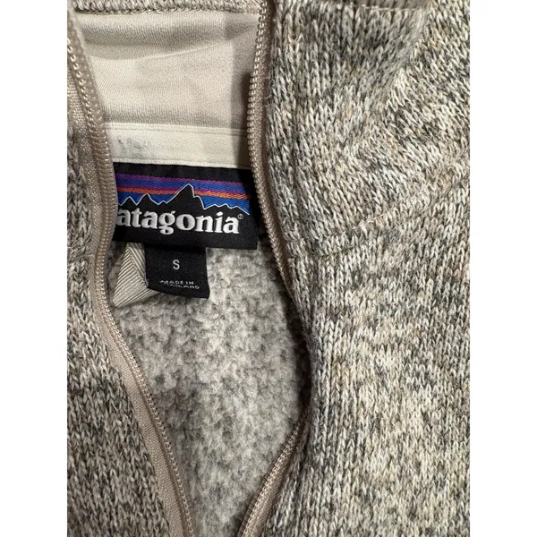 Patagonia Better Sweater Women's small beige Quarter Zip Fleece Jacket Pocket - Image 4