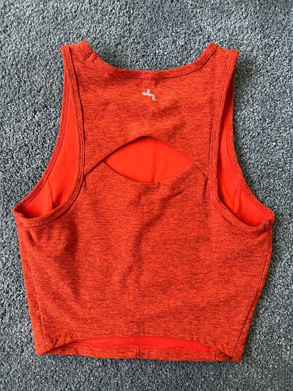 Mini Stripe Burnt Orange Crop Tank Top - Image 3