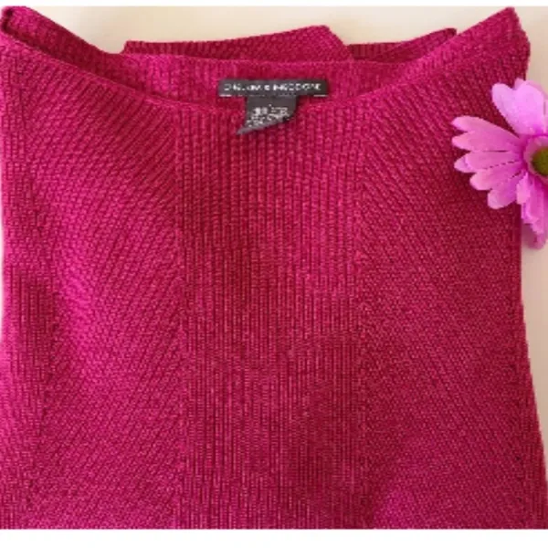 Chelsea & Theodore Cashmere Blend Sweater Fuchsia Sweater Women’s Size XL Soft - Image 11
