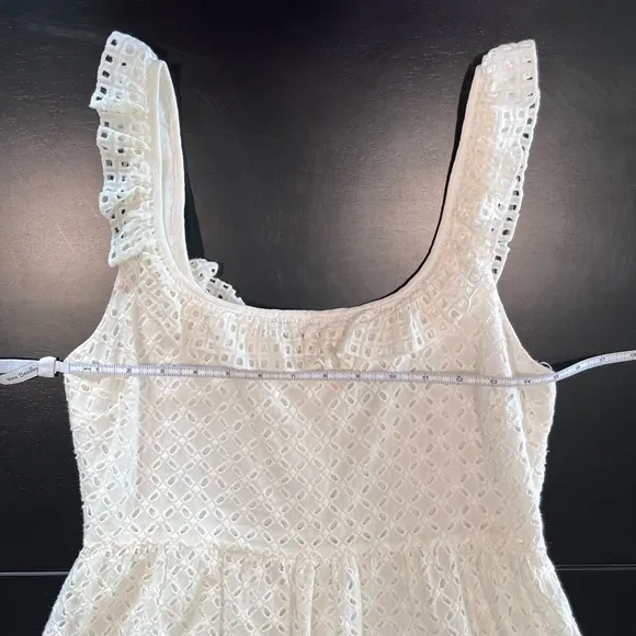 Lulus Make‎ a Wish White Eyelet Ruffled Mini Dress MEDIUM - Image 10