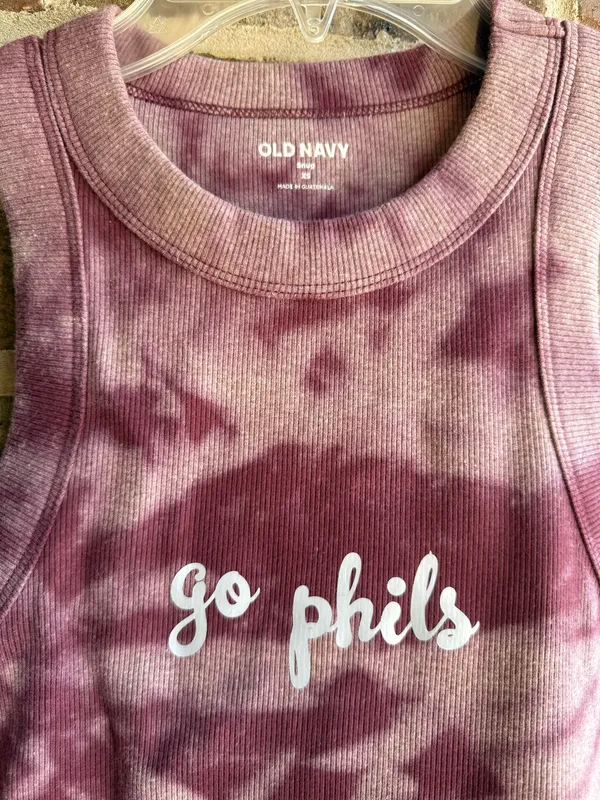 Old Navy Custom made Philadelphia phillies acid wash tank top - Image 2