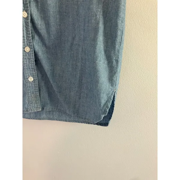 Levi's‎ blue chambray sleeveless shirt dress women's size medium 100% cotton - Image 3