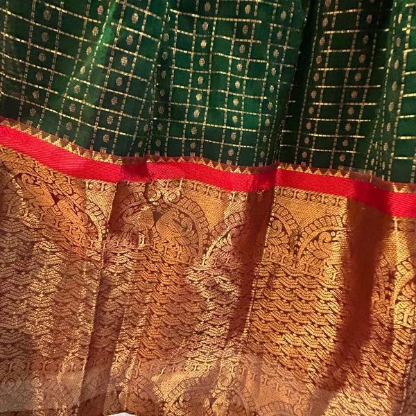 Indian Dress Partywear Green Gold Size S - Image 7