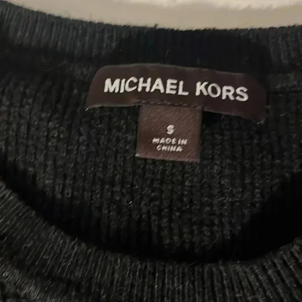 Michael Kors cotton‎ wool blend sweater textured black long sleeve neutral small - Image 8