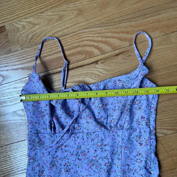 Brandy Melville Lilac Floral Mini Dress Fairycore Coquette Romantic Fits Sz S - Image 7