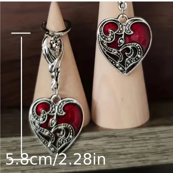 1 Pair Gothic Bat Heart Love Shape Pendant Round Buckle‎ Silver Plated Earrings - Image 4