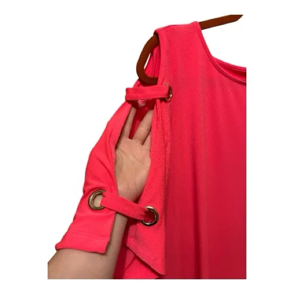 BOLD elements Pink Cold-Shoulder Blouse XL - Image 3