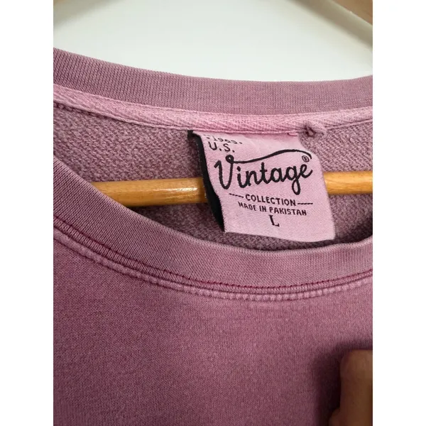 US Vintage Collection Mauve Pink Garment Dyed Crewneck Sweatshirt Large - Image 2