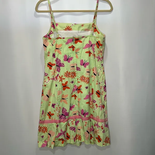 Lilly Pulitzer Vintage White Label Demi Dress Bonjour Palm Green Butterfly Print - Image 2