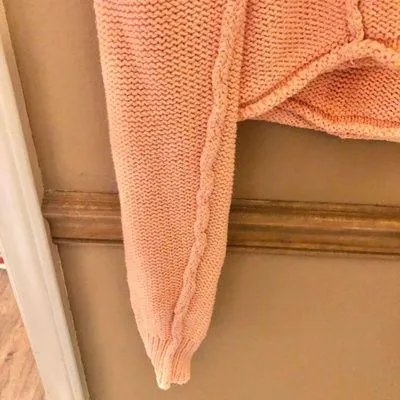 Free People Inside Out Pullover Sweater Pink Peach Large - Image 7