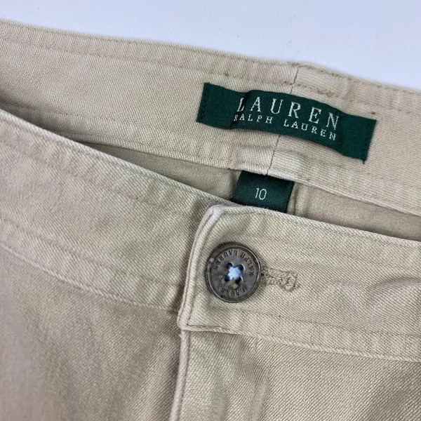 Lauren Ralph Lauren Pants Womens 10 Khaki Beige Stretch Twill Straight Leg Jeans - Image 7