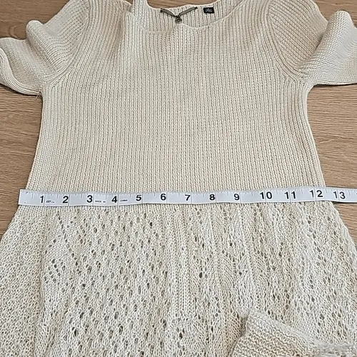 Anthropologie Knitted‎ & Knotted Cream Long Sleeve Alpaca Knit Sweater Dress - S - Image 10