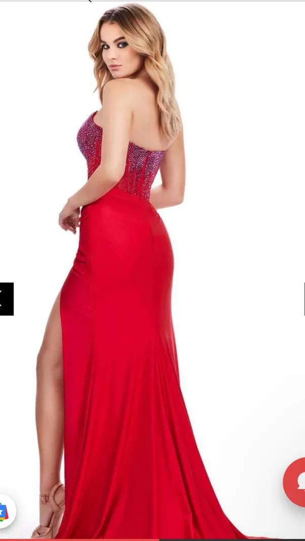 Red Ashley Lauren Prom Dress - Image 2