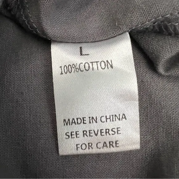 Wishlist Apparel Dress Women L Gray Cotton Ruffle Tie Back Cottagecore Boho Mini - Image 8