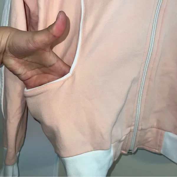 Vintage Stussy Y2K Baby Pink Full Zip Lightweight Jacket Size: Large - Image 7
