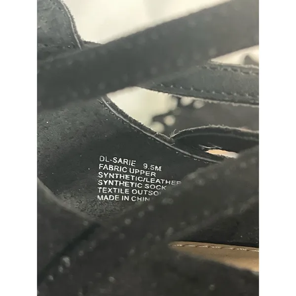 Design Lab‎ By Lord & Taylor Black Suede Upper Heels Lace Shoe Size 9.5 BinC - Image 8