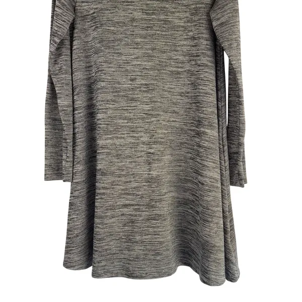 Old Navy Swing Dress Women XL‎ Gray Space Dye Long Sleeve Knit Babydoll Layer - Image 6