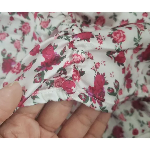For Love And Lemons Pink Floral Ruched Cami Size M New Romantic Fairy Festival - Image 4