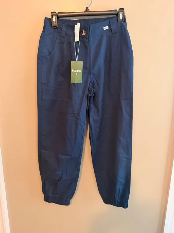 Halara XS Regular Navy Blue Cotton Elastic Waist Joggers - Image 5