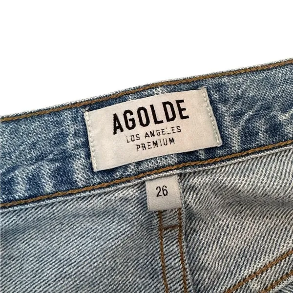 Agolde Riley High Rise Straight Crop jeans denim in Blur 26 - Image 3