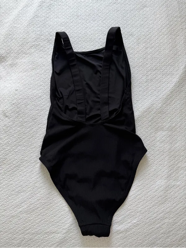 Andie The Montauk Ribbed One Piece Swimsuit Black Medium - Image 8
