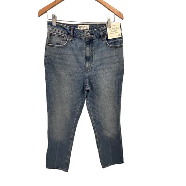 Abercrombie & Fitch Ultra High Rise 90s Slim Straight Jean NWT SIZE 31/12S - Image 5