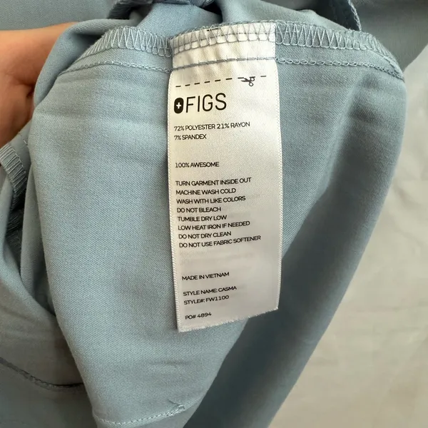 Figs Casma Light Blue‎ Technical Scrub Top - Image 4