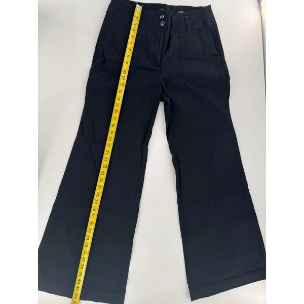 Anthropologie Maeve The Naomi Pants Sz 12 Black High Rise Wide Leg Utility - Image 6