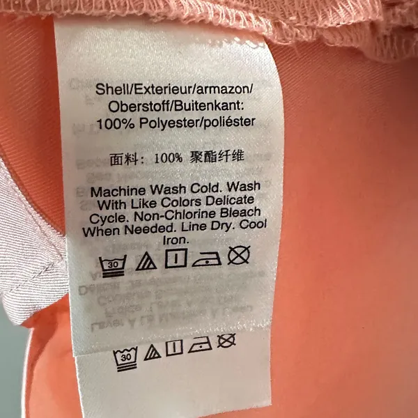 DKNY Pale Pink Short Sleeved Blouse, Size Large - Image 4