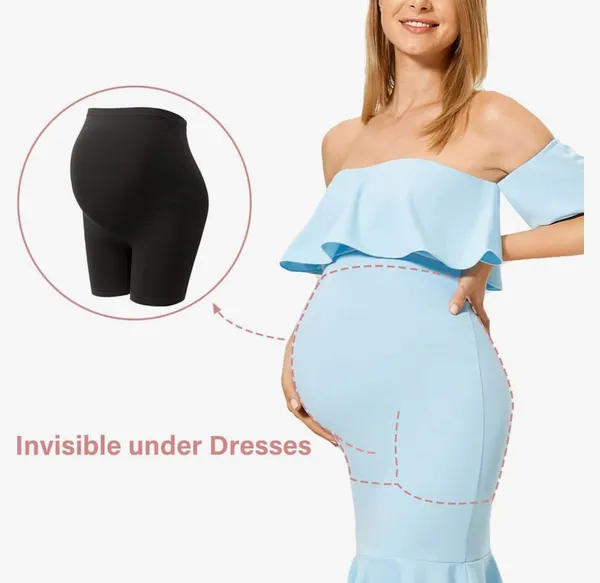 Enerful Women's Maternity Shorts Biker Summer Soft Seamless Pregnancy Yoga Workout Active Short Leggings Over Belly 5"/8" - Image 10