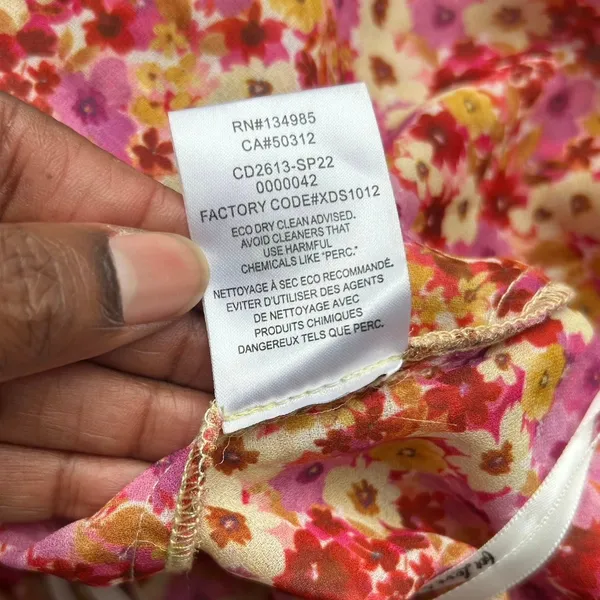 For Love and Lemons Pink Floral Midi Dress Size Small - Image 13