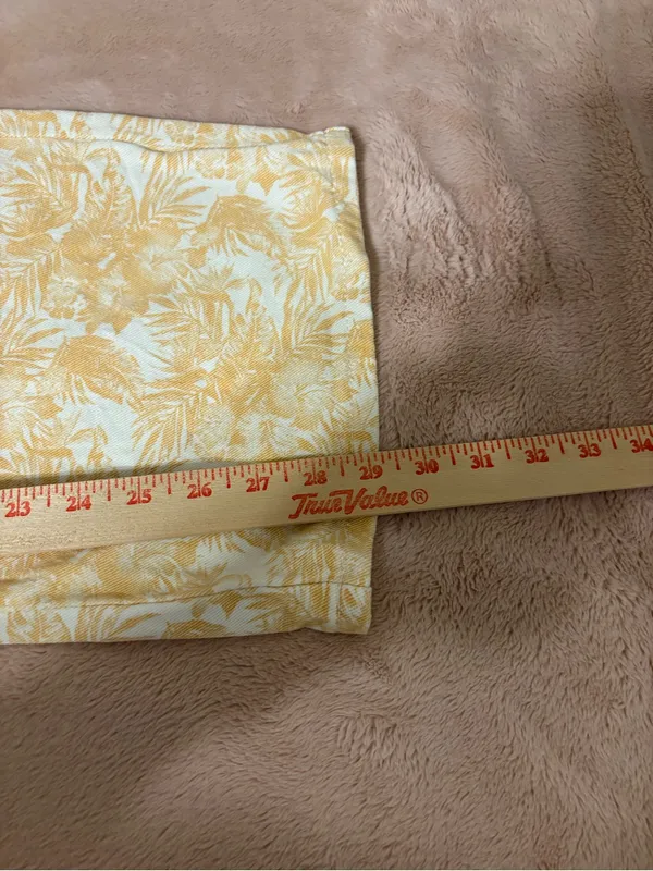 Polagram Tropical Print Wide Leg Pants Yellow White Large - Image 6
