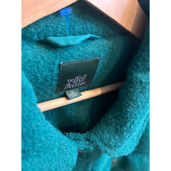 Wild Fable Dark Teal Green Oversized Shacket Button Down Shacket Medium - Image 3