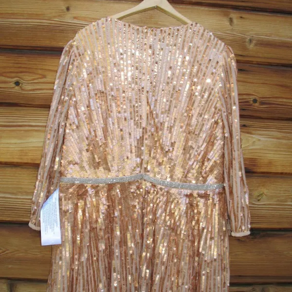 Mac Duggal 5509 SEQUINED WRAP OVER 3/4 SLEEVE GOWN - Image 12