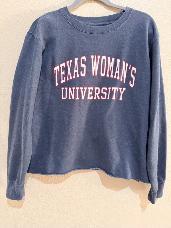 MV Sport Texas Woman’s University Sweatshirt S Blue Collegiate Crewneck - Image 2